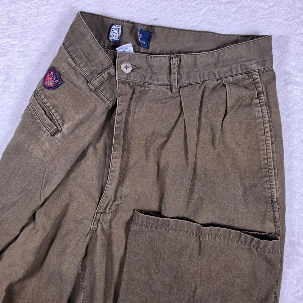 Polo Ralph Lauren Shield Classic Golf Pant Mens 32x32 Brown Pleated 1316673GP